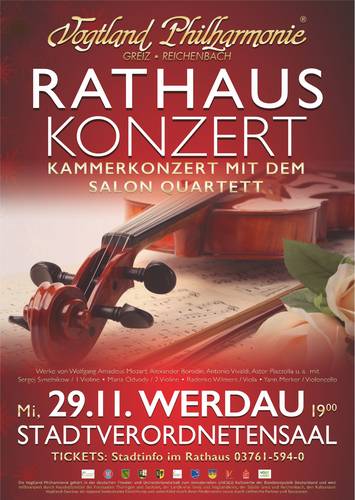 Rathauskonzert Salon Quartett der Vogtland Philharmonie